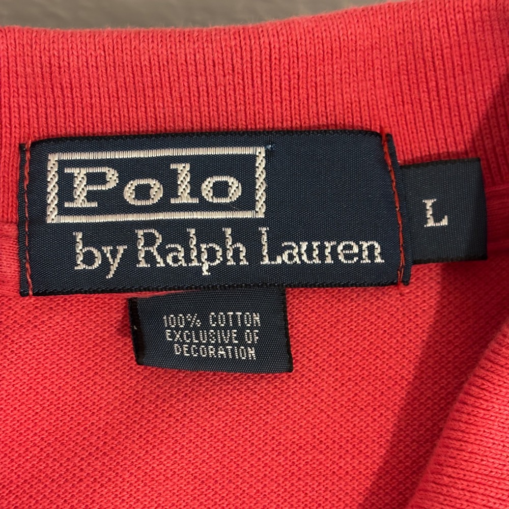 Polo Ralph Lauren Short Sleeve‎ Polo Shirt Mens Size Large Red Cotton Green Pony - Picture 2 of 8